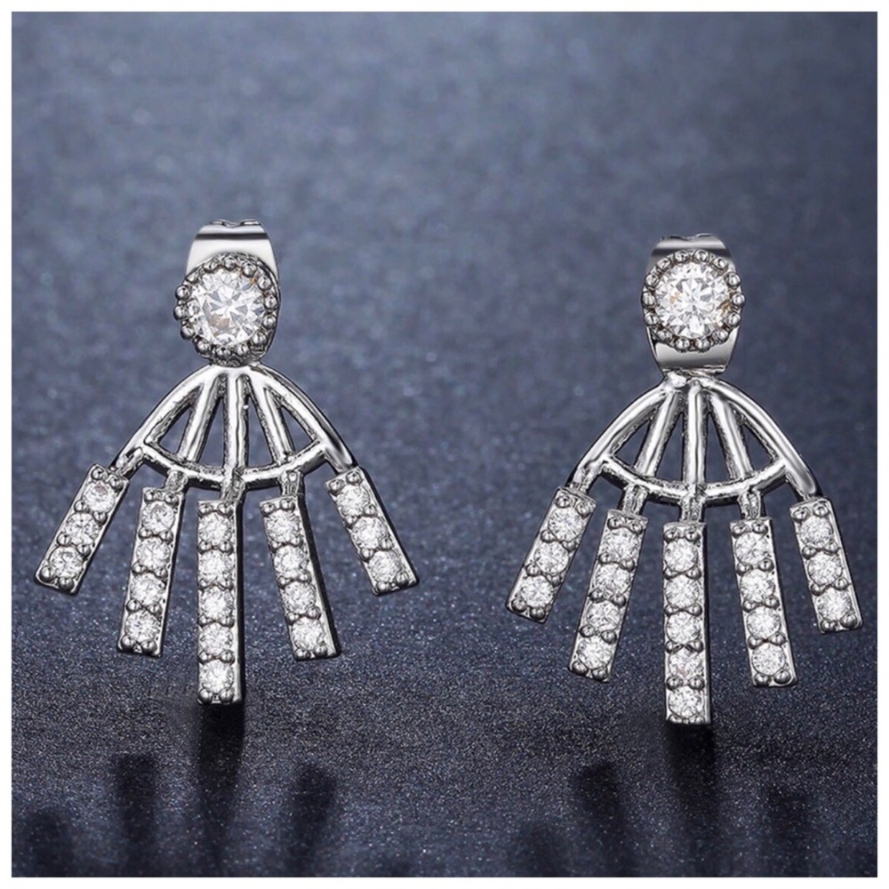 Swarovski Crystals Jacket Earrings The Alika - Picture 4 of 5