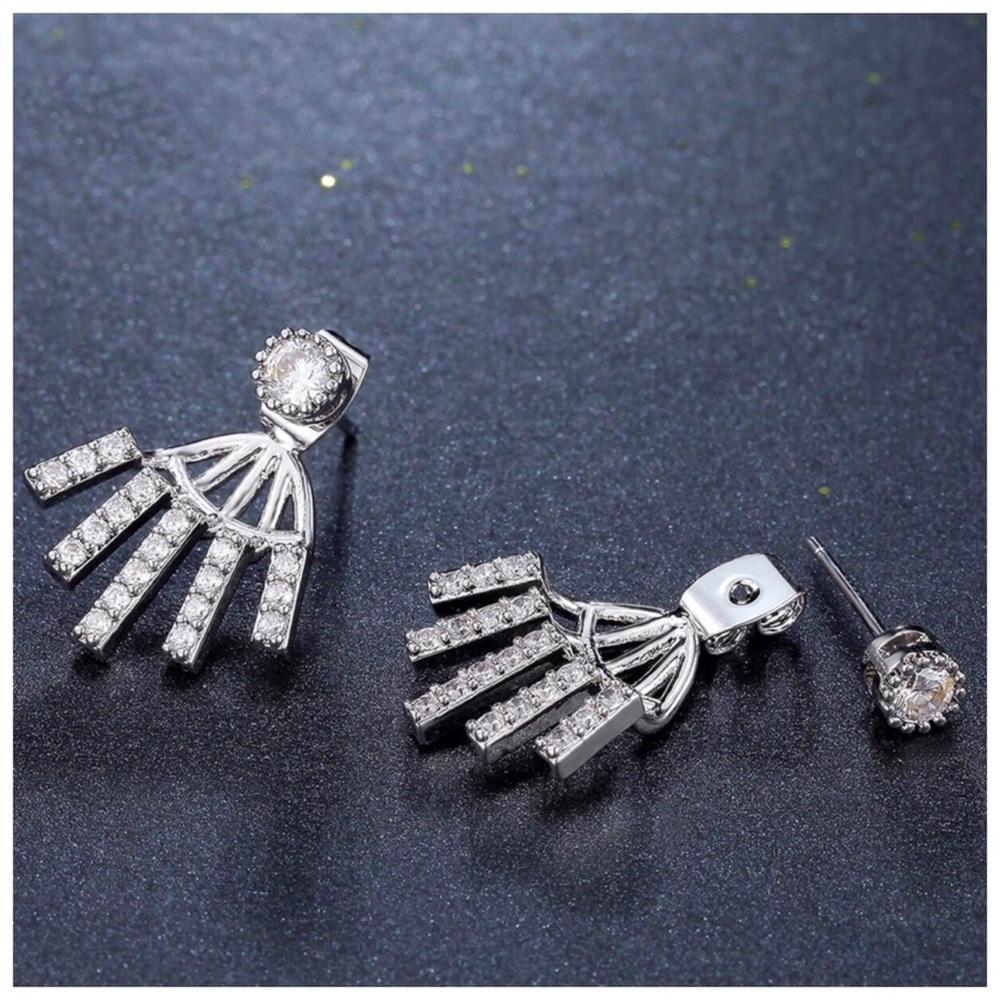 Swarovski Crystals Jacket Earrings The Alika - Picture 5 of 5