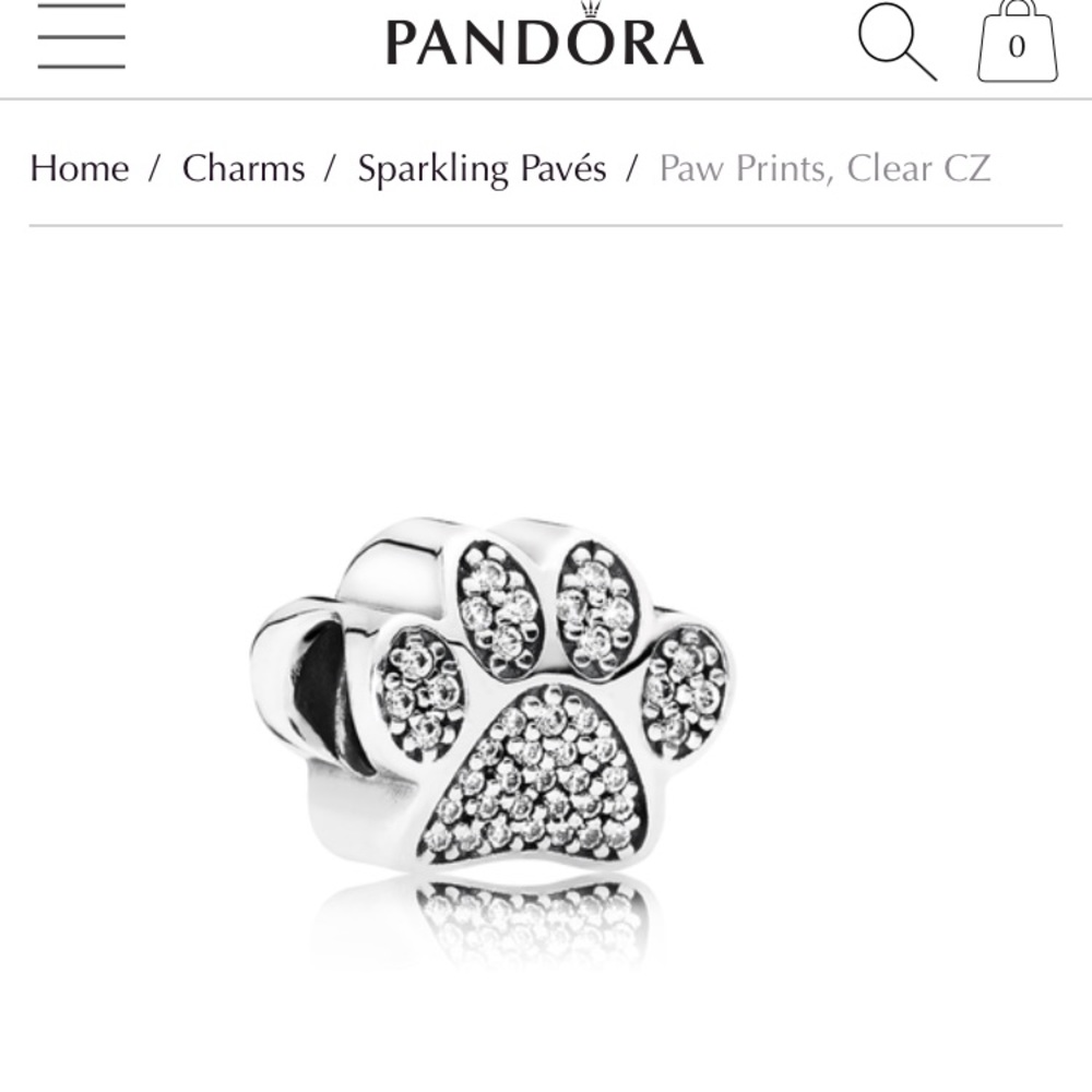 Pandora Cz paw charm