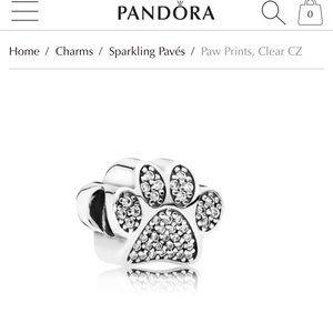 Pandora Cz paw charm