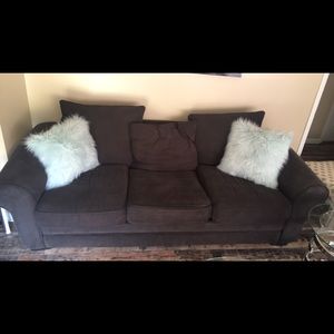 2 Faux Fur Light Blue Pillows