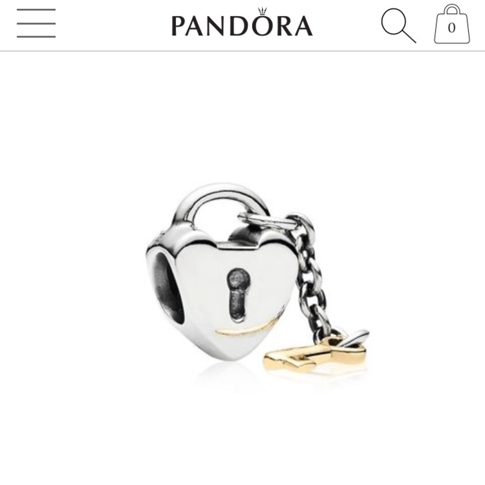 ✨Pandora two tone key to my heart🔐charm✨