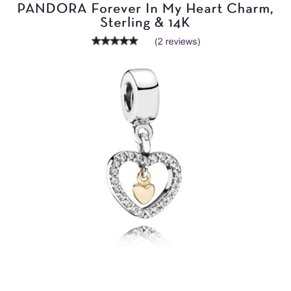 ✨Pandora Forever in my heart charm two tone 14k✨