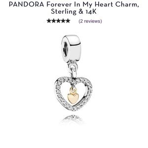 ✨Pandora Forever in my heart charm two tone 14k✨