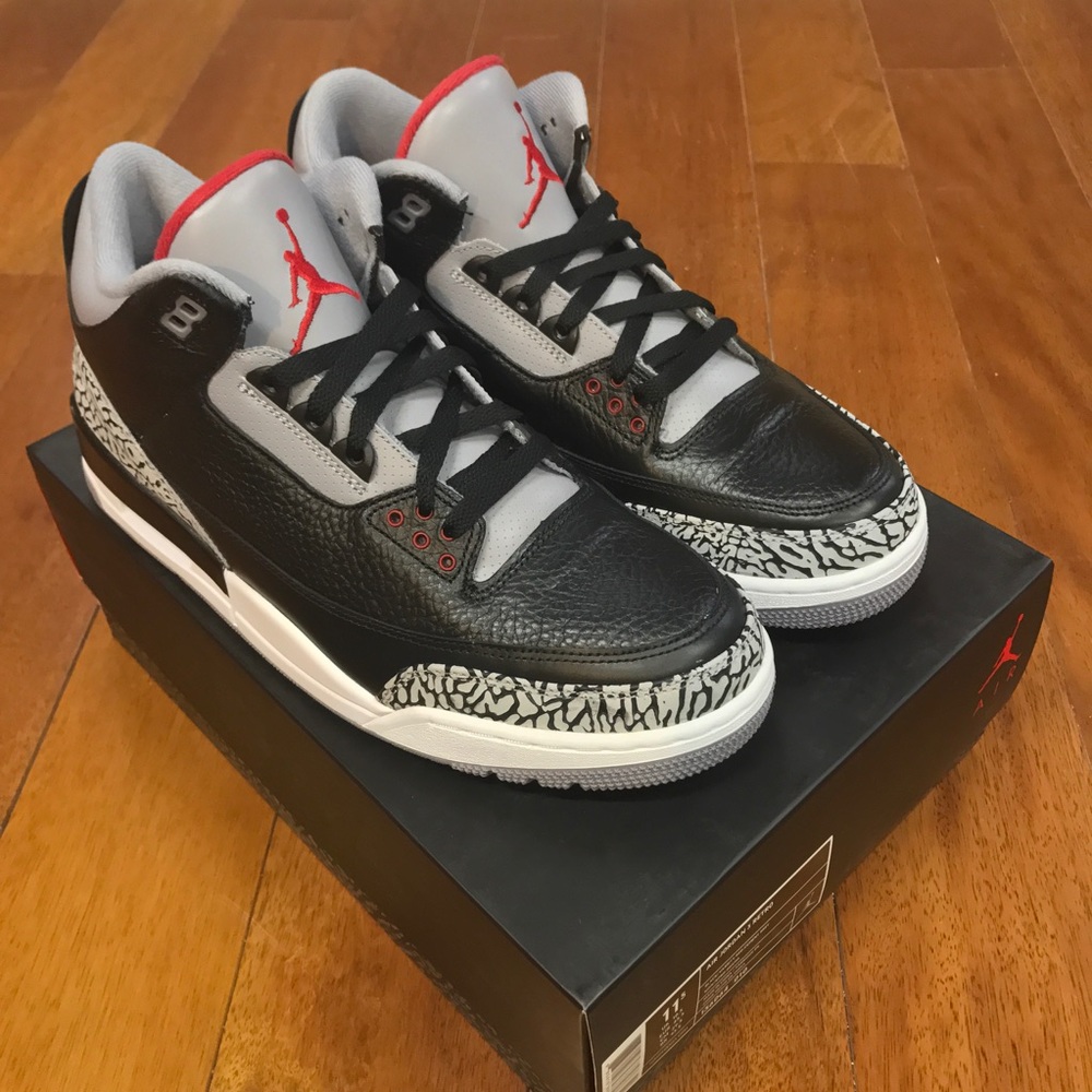 Air Jordan 3 Black Cement (2011) sz 11.5 Deadstock - Picture 6 of 8
