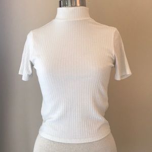 Short sleeve crop turtle neck