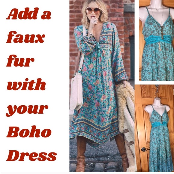 “ Havana “, BOHO, Maxi dress, wear it with a fur ! - Picture 7 of 8