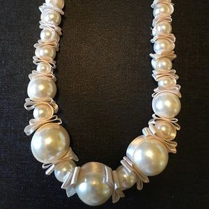 Pearl and satin ribbon necklace