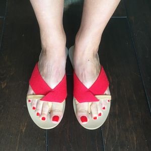 Red MM6 Maison Margiela Flat Sandals