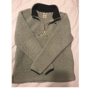Vs pink grey Sherpa half zip