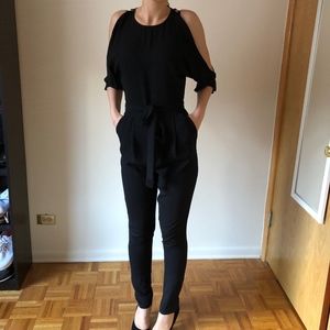 Cold Shoulder Tie Waist Jumpsuit Asos