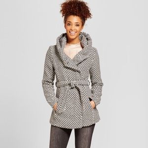 Faux wool wrap coat