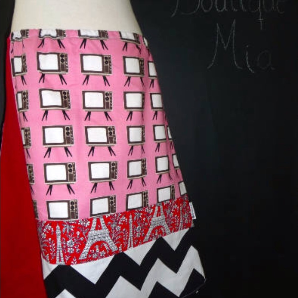 Patchwork A-line Skirt Kitchy Retro Style Sz S/M