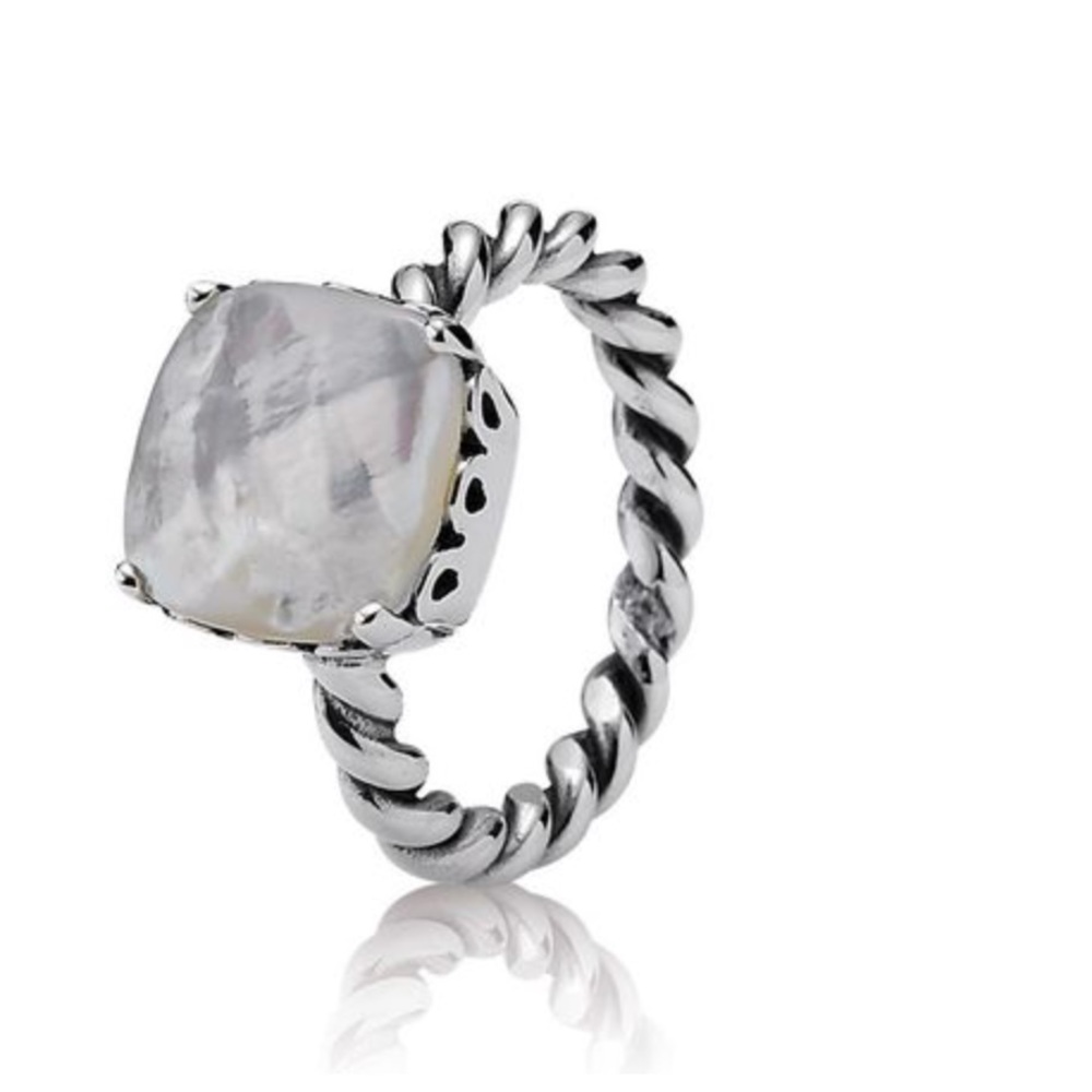 Pandora Elegant Sincerity Twist Ring, Mother Pearl