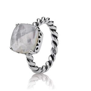 Pandora Elegant Sincerity Twist Ring, Mother Pearl