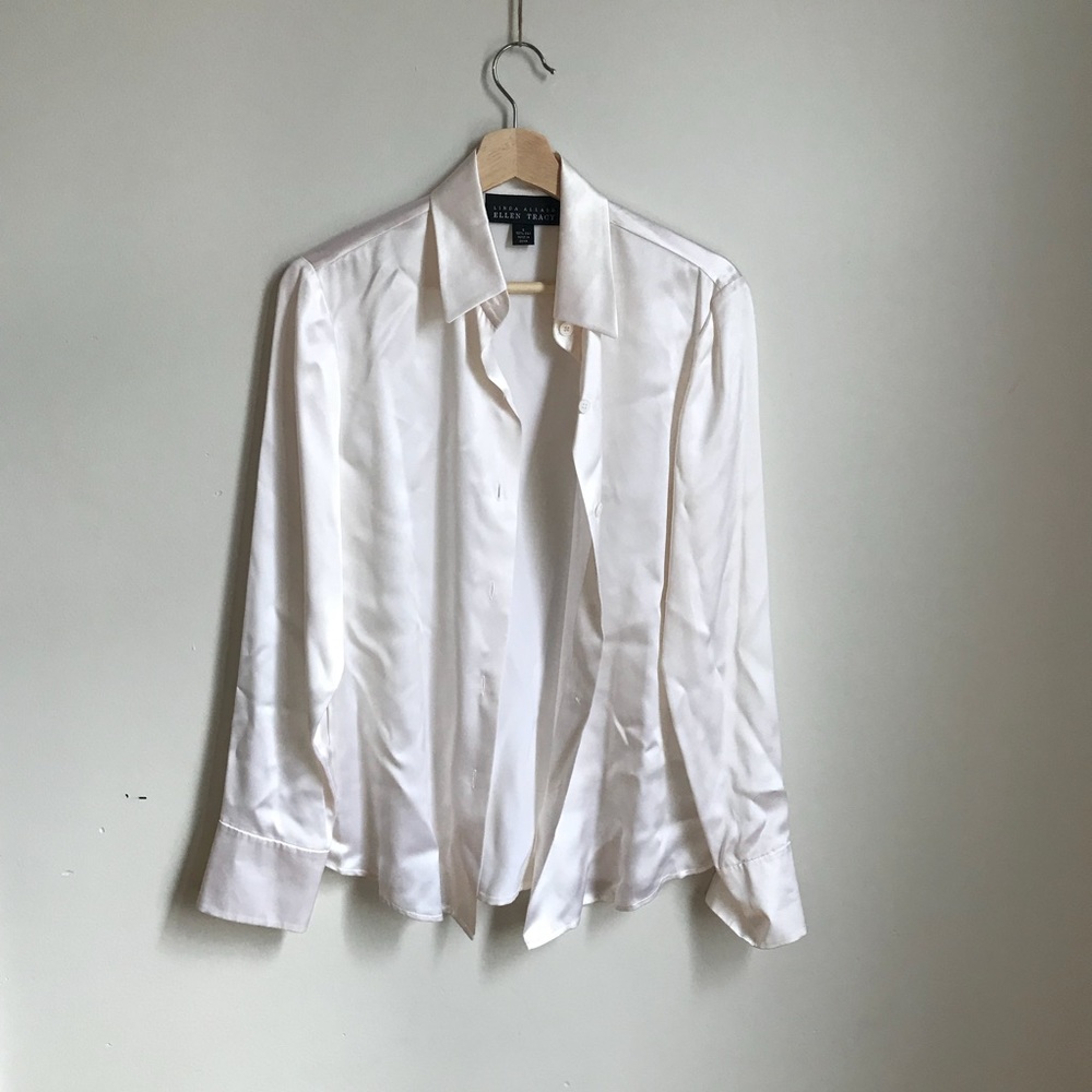 100% silk white top