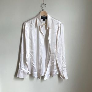 100% silk white top