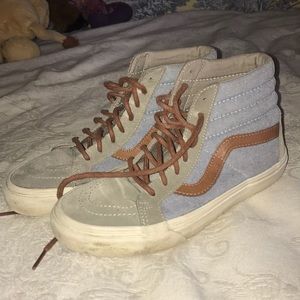 multi-colored high top Vans