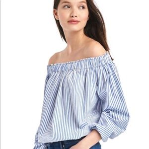 Classic Striped Off the Shoulder Top