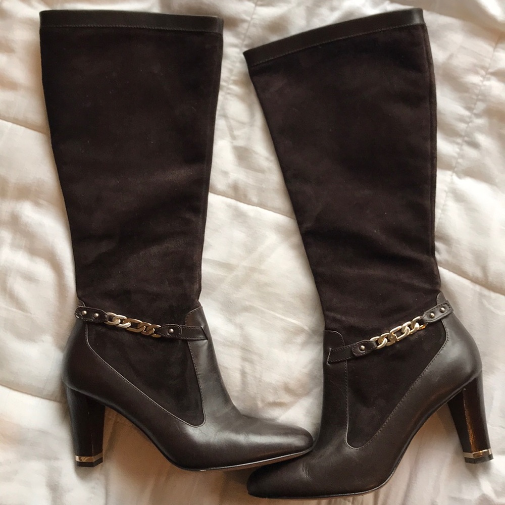 Ann Taylor brown leather suede boots.