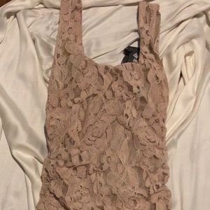 Mini ruched nude lace dress size XS