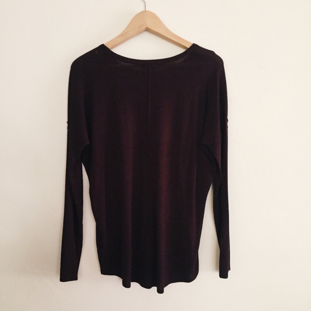 H&M Maroon Drop Shoulder T Shirt - Picture 1 of 3