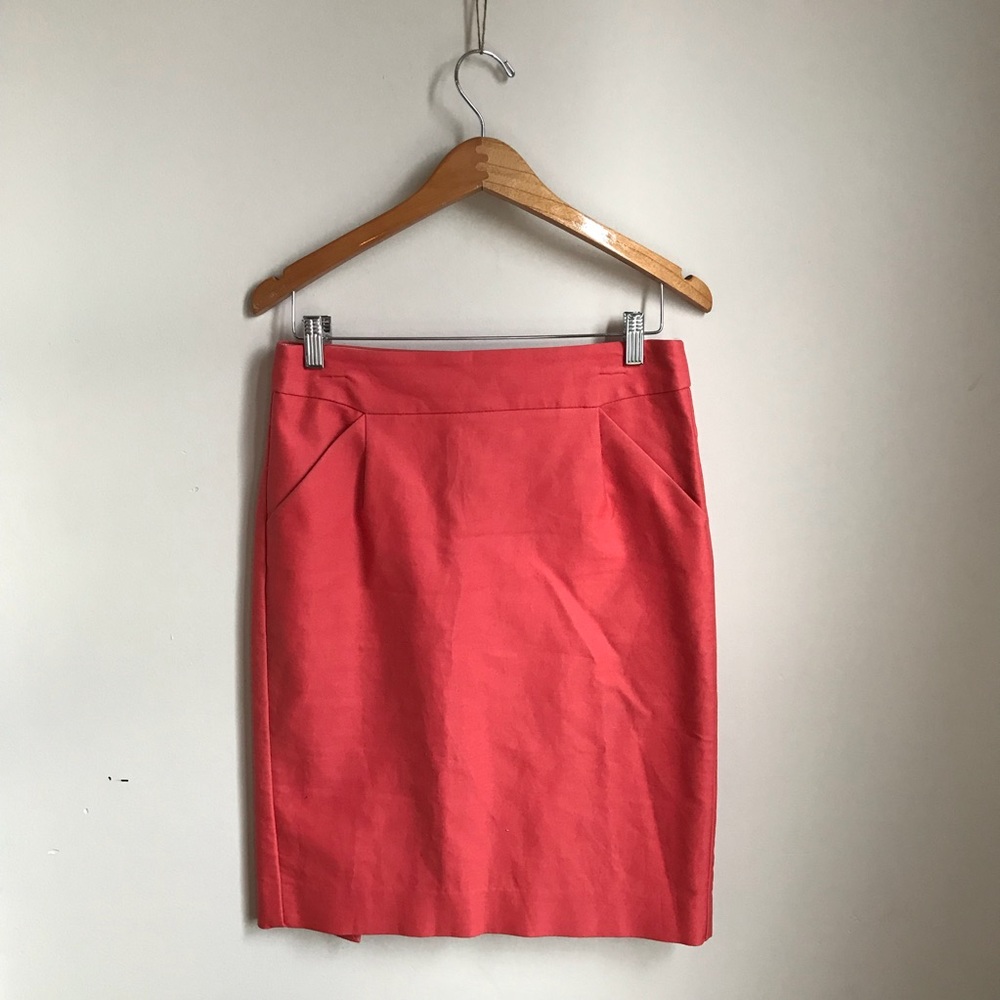 J. Crew coral pencil skirt