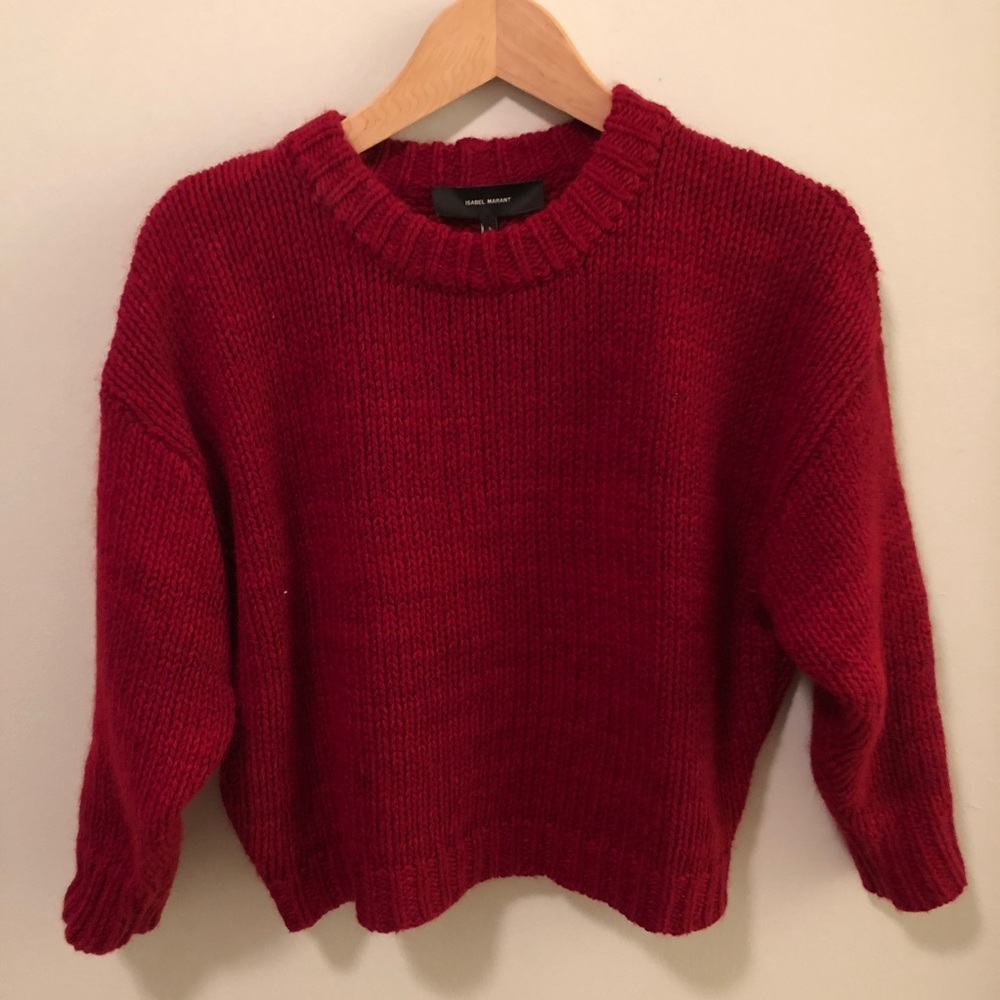 Isabel Marant Crop boxy crew sweater