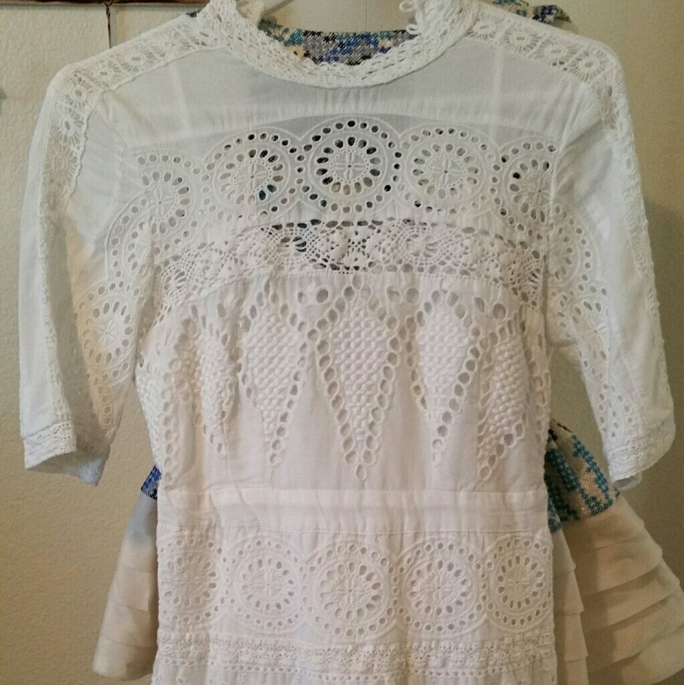 Floreat juliet white eyelet lace mock neck dress - Picture 4 of 4