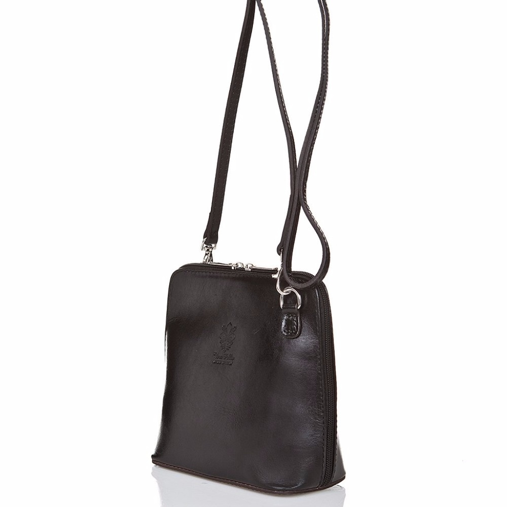 Black Leather Crossbody Bag Giorgio Costa