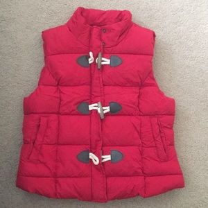 Red puffer vest