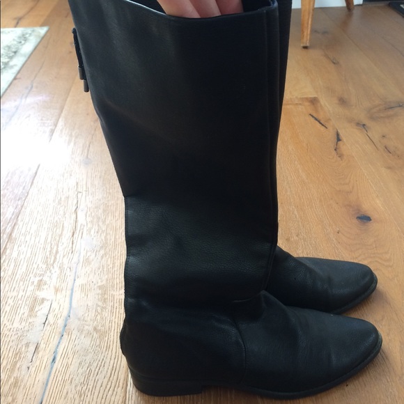 Equestrian, real black leather Calvin Klein boots - Picture 2 of 5