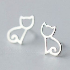New 925 Sterling Silver Cat Boutique Earrings