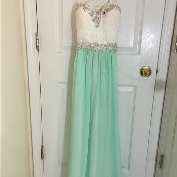 Mint Green / White Prom Formal Homecoming Dress - Picture 1 of 4