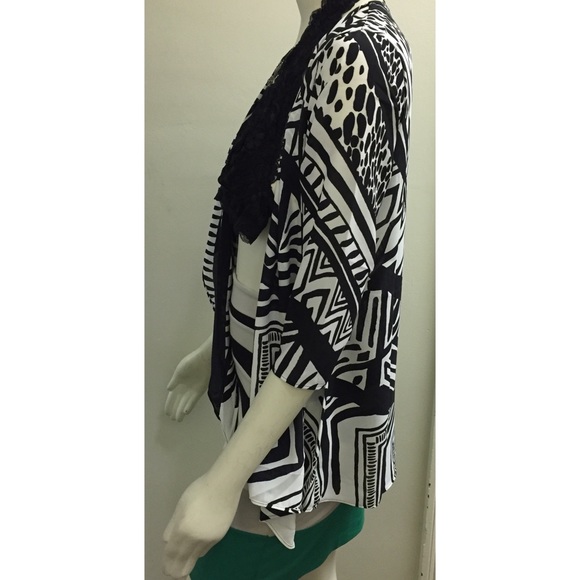 JM Collection Petite Printed Draped Cardigan - Picture 4 of 6