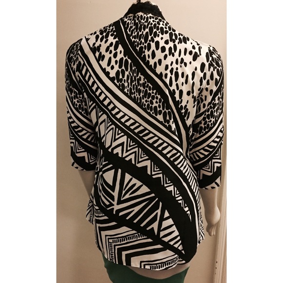 JM Collection Petite Printed Draped Cardigan - Picture 6 of 6