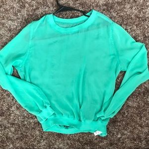 American apparel chiffon long sleeve blouse