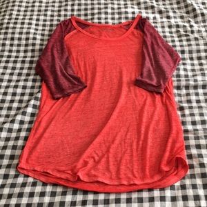 Red 3/4 Sleeve Shirt