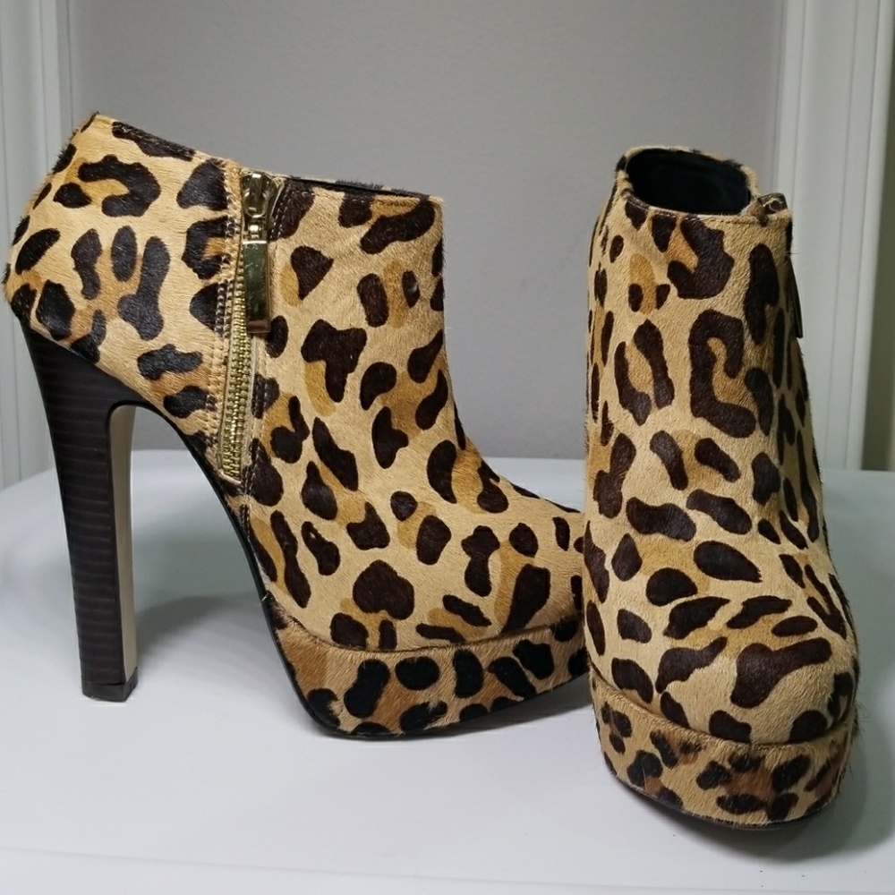 TopShop platform leopard booties
