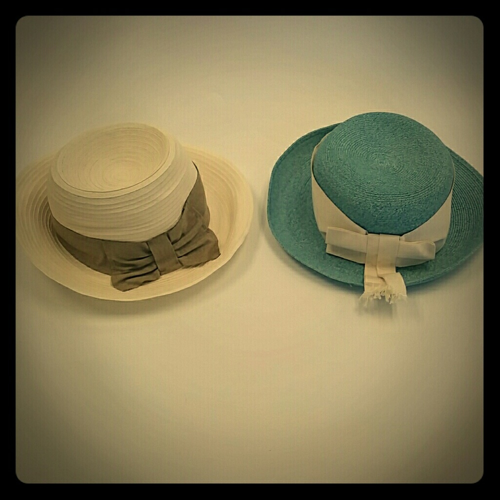 Lot of 2 120%Lino Hats blue and beige 02303P3SO