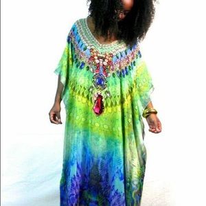 Caftan with swarovski crystals