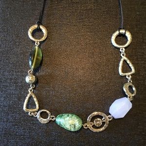 Multi-colored green and blue stone necklace