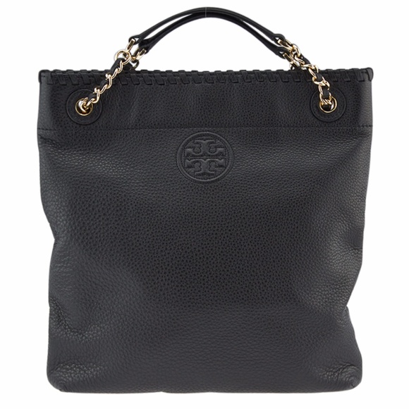 Tory Burch Handbags - Tory Burch Marion Black Leather Tote (139425)