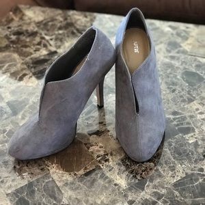 Grey suede booties
