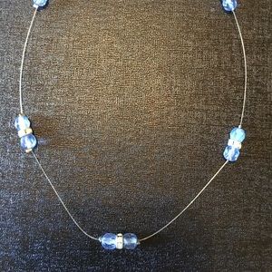 Periwinkle beaded wire necklace
