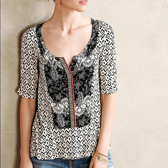 Anthropologie Tops - Anthropologie Akemi + Kin split-neck ikat top