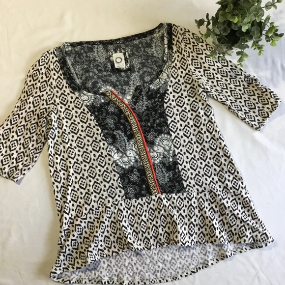 Anthropologie Akemi + Kin split-neck ikat top - Picture 2 of 8