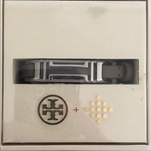 Tory Burch Silver Leather FitBit Bracelet