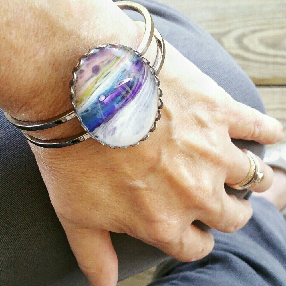 Hinged Bracelet-"He Drew the Horizon on the Ocean"