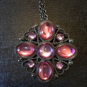 Gorgeous pink medallion necklace
